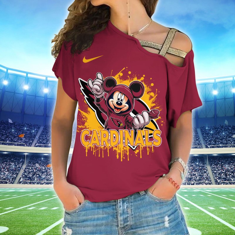 Arizona Cardinals Women's One Shoulder Shirt Front