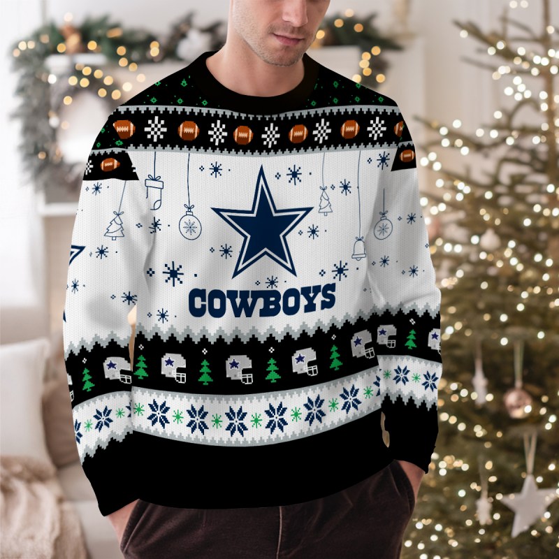 Dallas Cowboys Ugly Christmas Sweater Outdoor 1