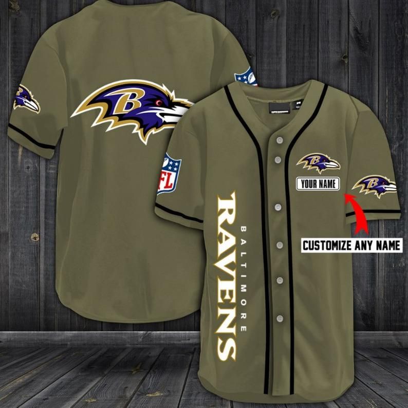 Baltimore Ravens Personalized Baseball Jersey
