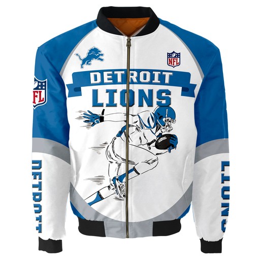 Detroit Lions Bomber Jacket Graphic Player Running