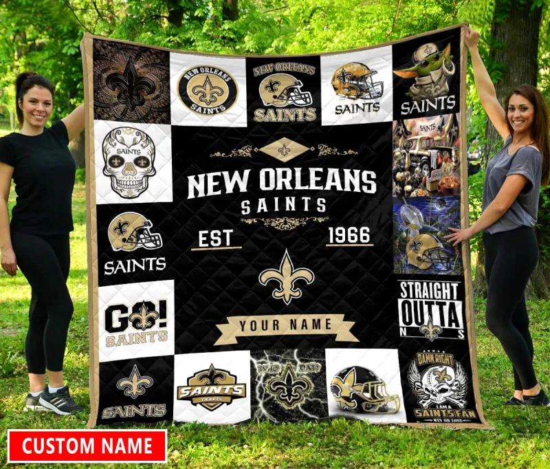 New Orleans Saints Quilt Detail
