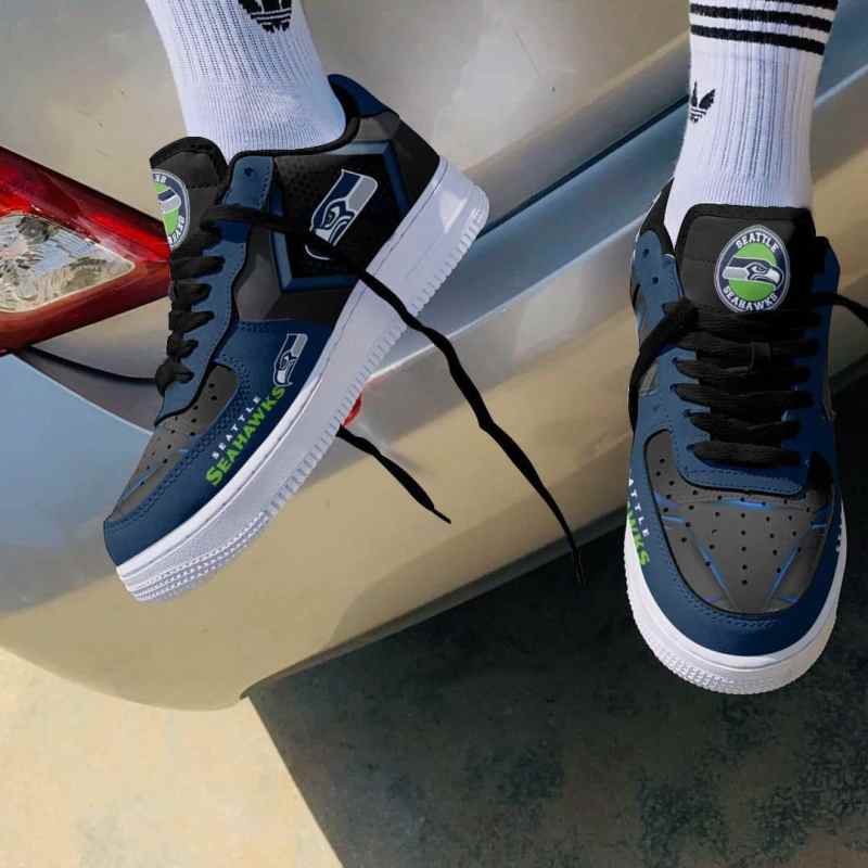 Seattle Seahawks AF1 Shoes Back View