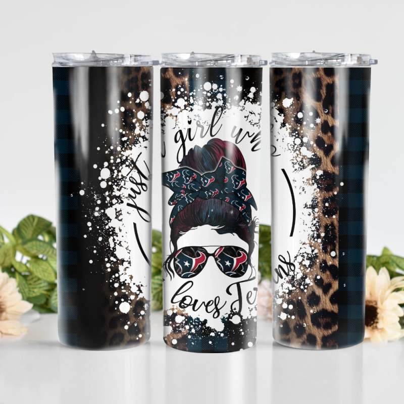 Houston Texans Glitter Tumbler Image