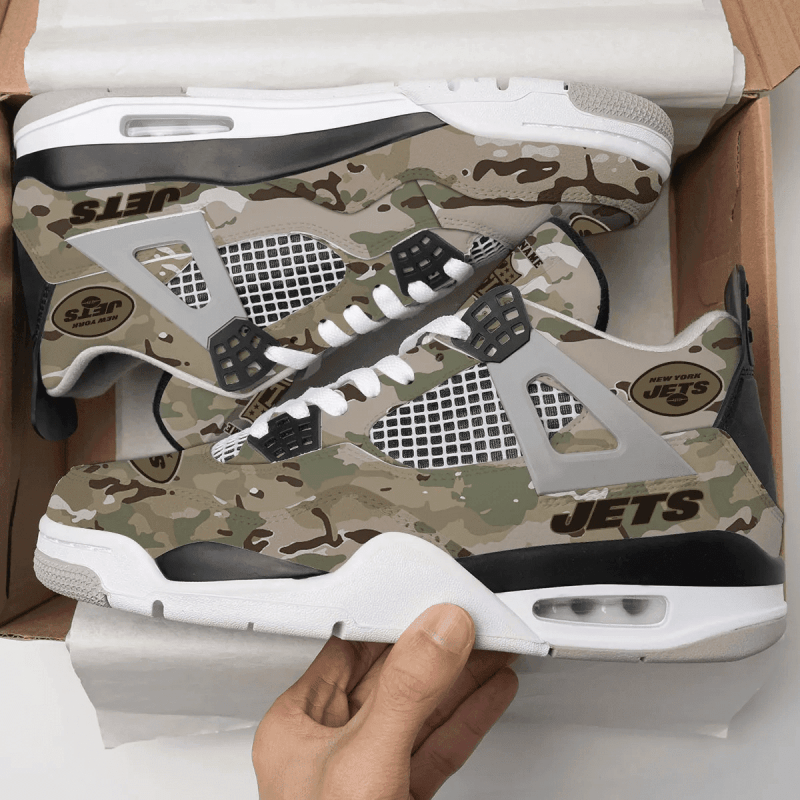 New York Jets Camo AJ4 Sneaker