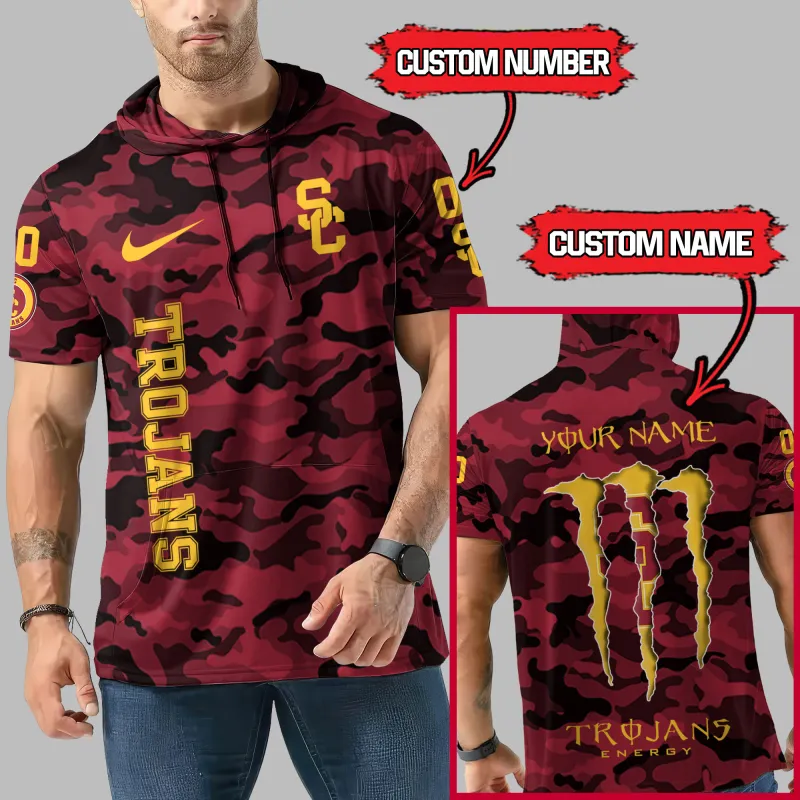 USC Trojans Camo Short Sleeve Hoodie