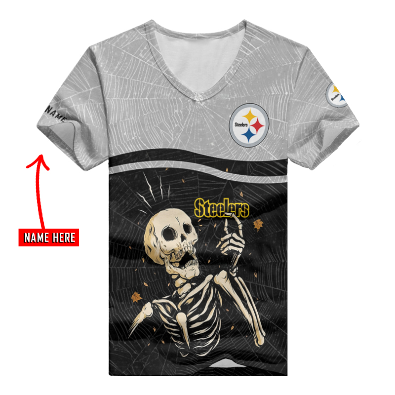 Personalized V-neck T-shirt for Steelers fans