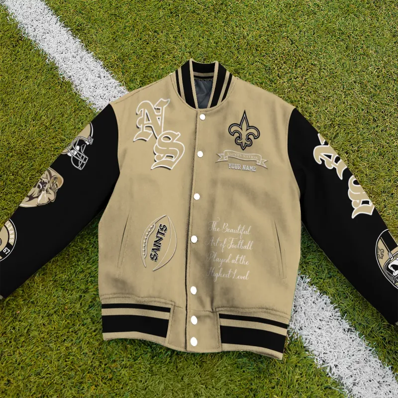 New Orleans Saints Unisex Varsity Jacket - Image 3