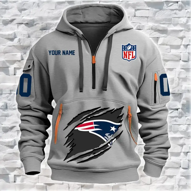New England Patriots Quarter Zip Hoodie