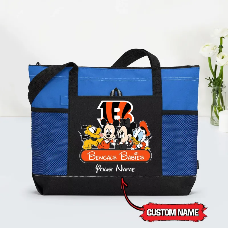 Cincinnati Bengals Personalized Babies Tote Bag in Blue