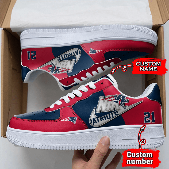 NFL New England Patriots Custom Name Number Air Force 1 Sneaker