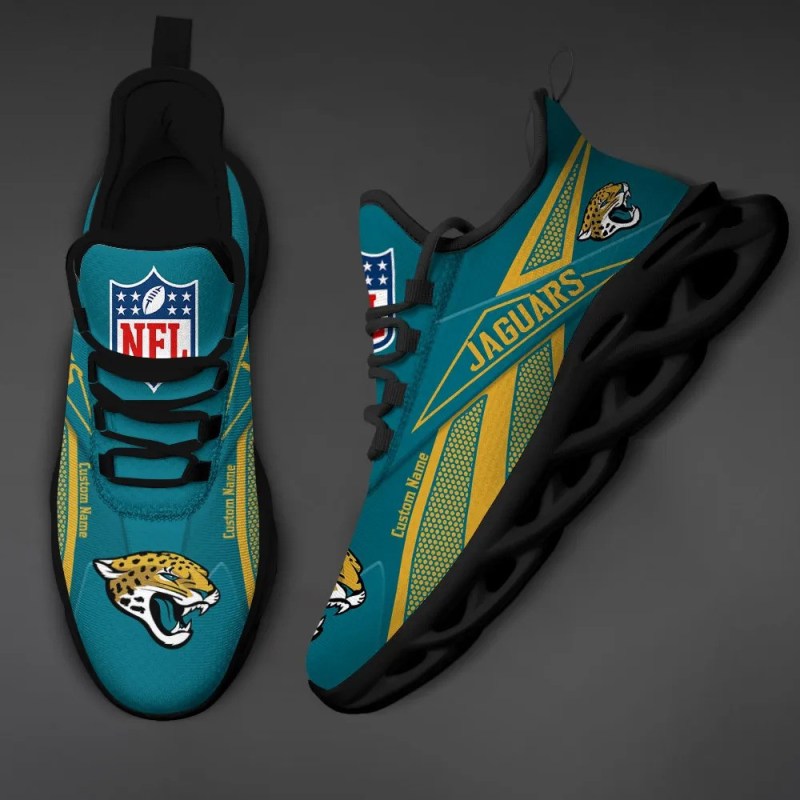 Jacksonville Jaguars Personalized Yezy Sneakers Back View