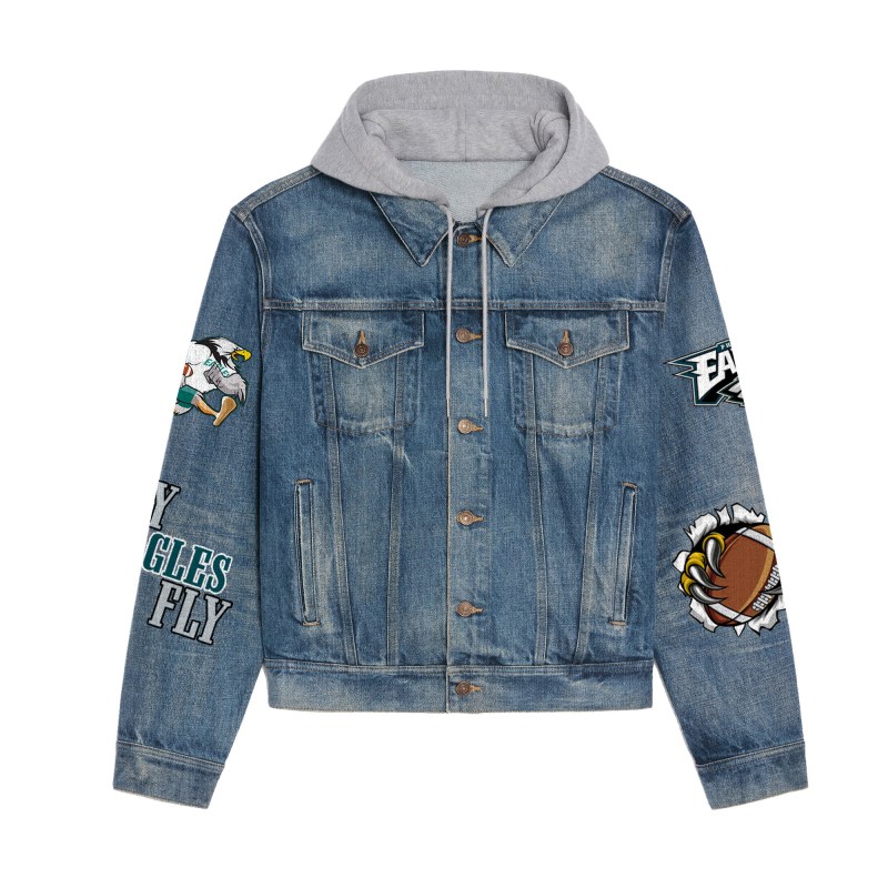 Philadelphia Eagles Hooded Denim Jacket Image 3
