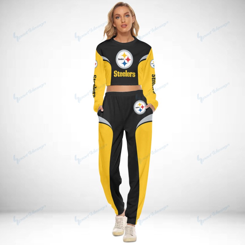 Sporty Sweatshirt Suit for Steelers Fans
