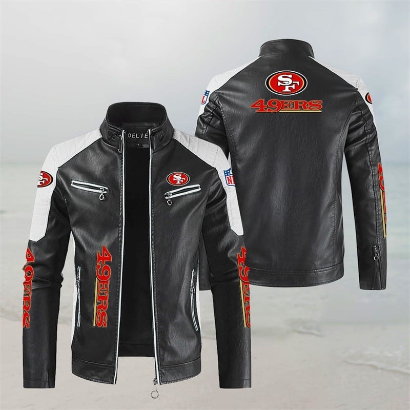San Francisco 49ers Stand Collar Leather Jacket