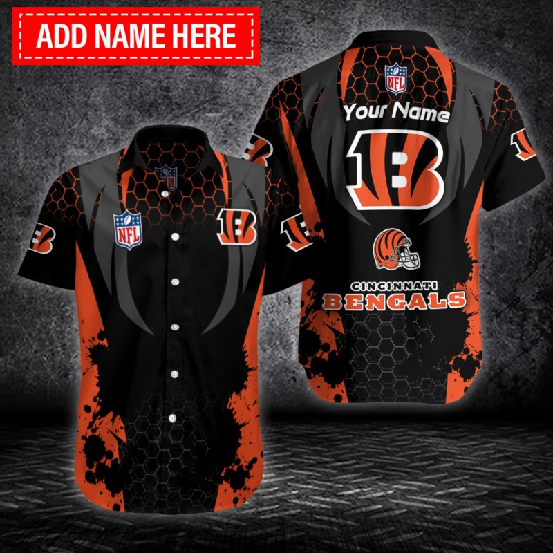 Cincinnati Bengals Personalized Button Shirt