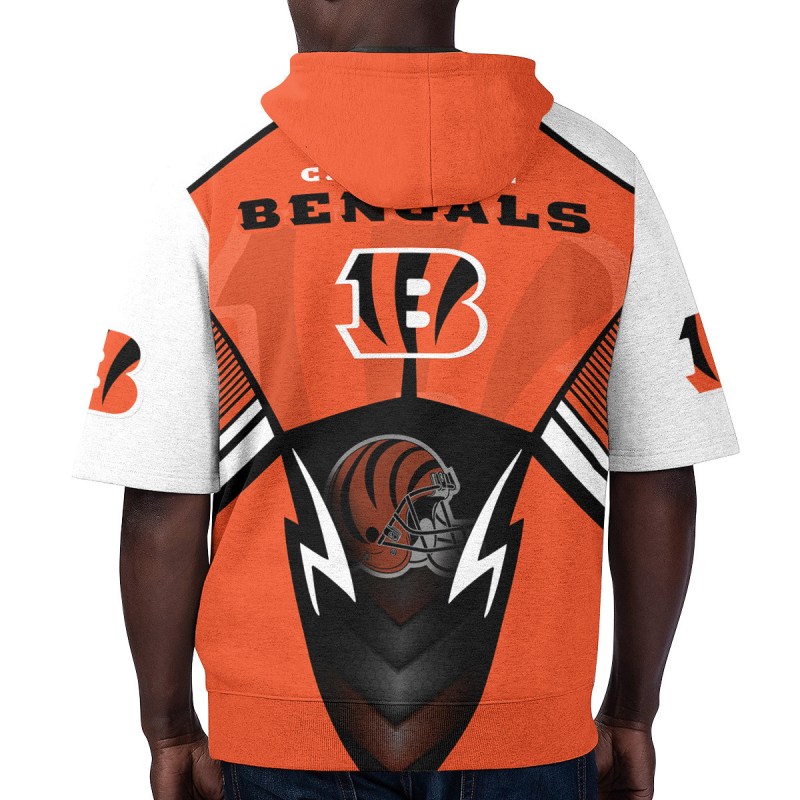 Cincinnati Bengals Short Sleeve Hoodie Back