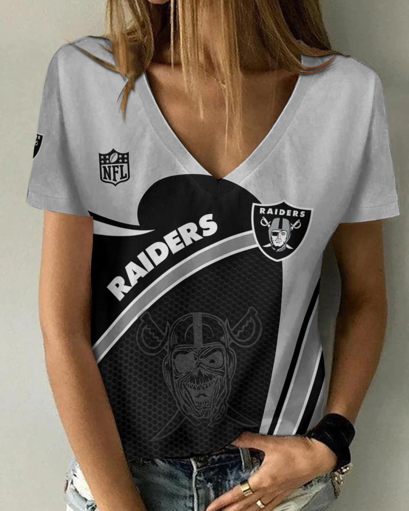 Las Vegas Raiders V-neck Women T-shirt