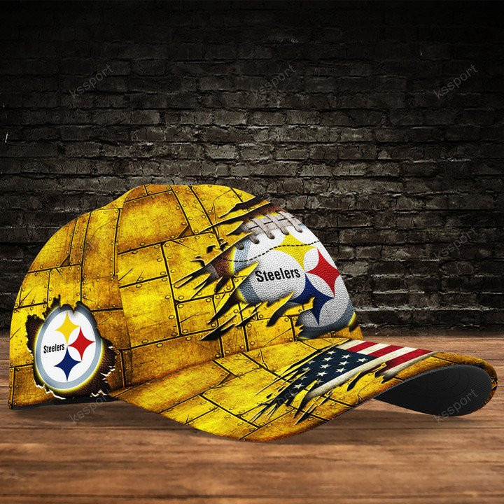 Pittsburgh Steelers Personalized Classic Cap Side View