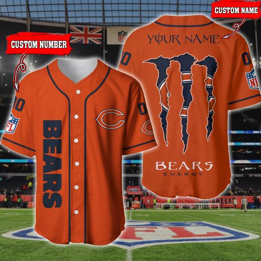 Chicago Bears Personalized Baseball Jersey