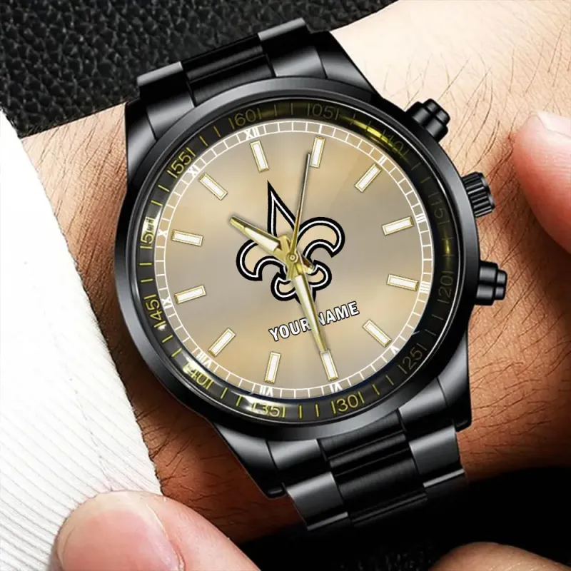 New Orleans Saints NFL Personalized Black Watch