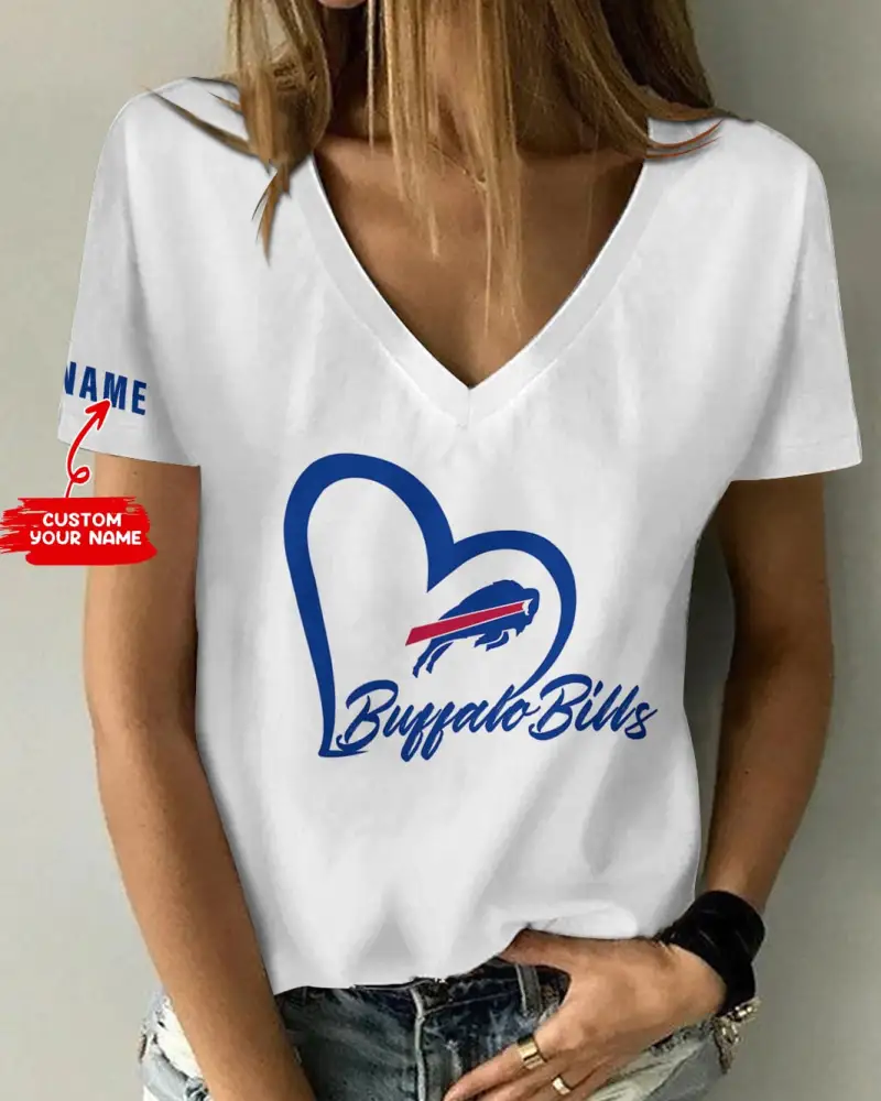Buffalo Bills Personalized V-neck Women T-shirt