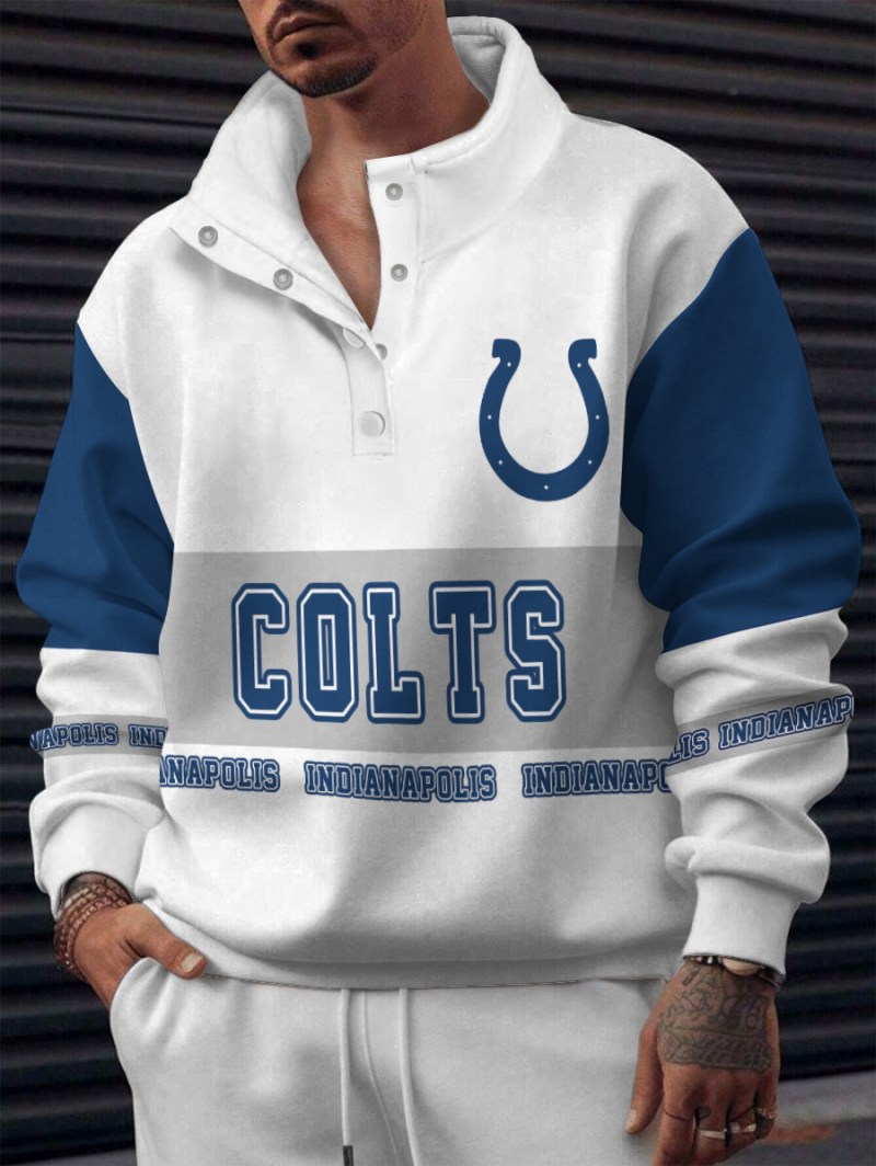 Indianapolis Colts Casual Colorful Stand Collar Sweatshirt