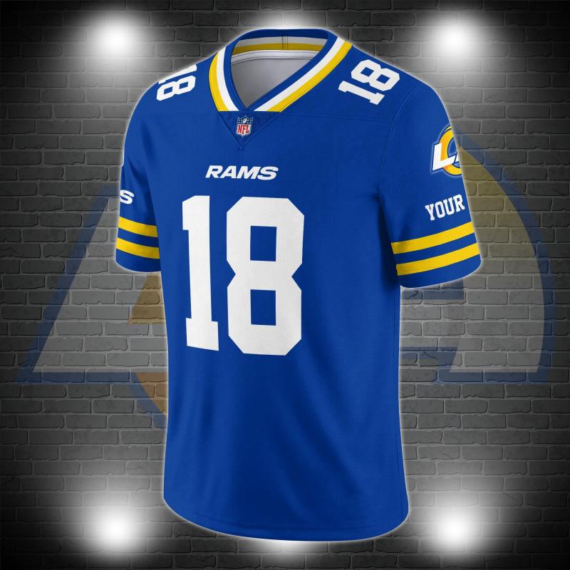 Los Angeles Rams Personalized V-neck Football Jersey - Side View