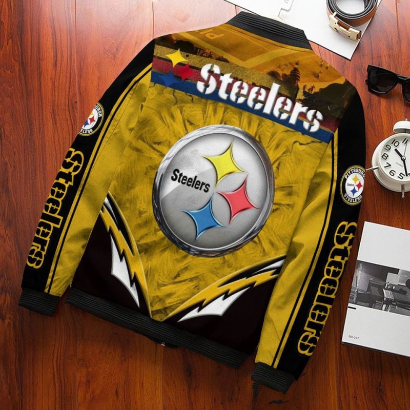 Pittsburgh Steelers Bomber Jacket Back View