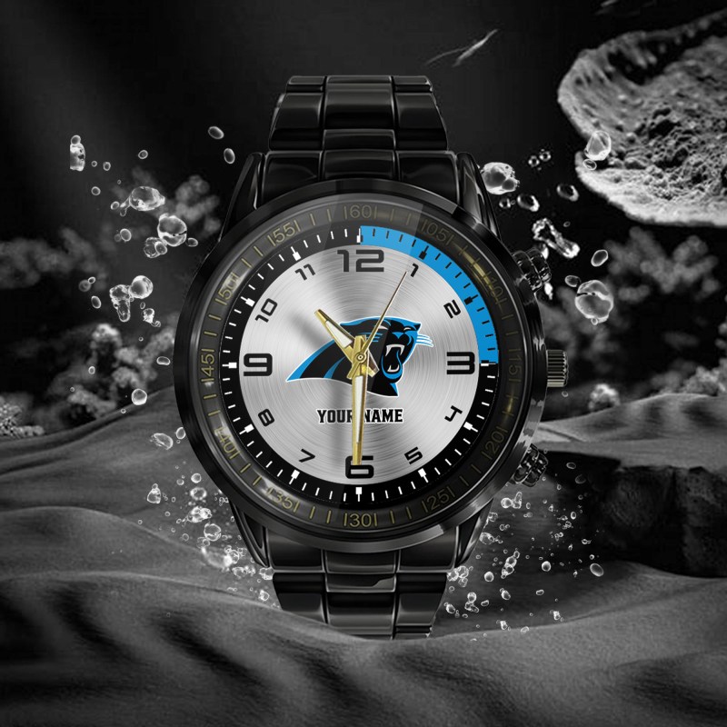Carolina Panthers Black Hand Watch for Sport Fans