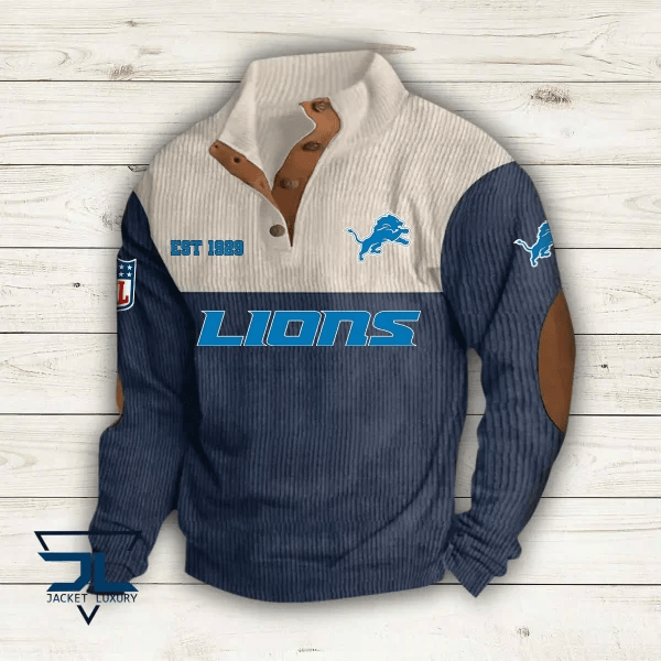 Detroit Lions Colorful Stand Collar Sweatshirt Image 6