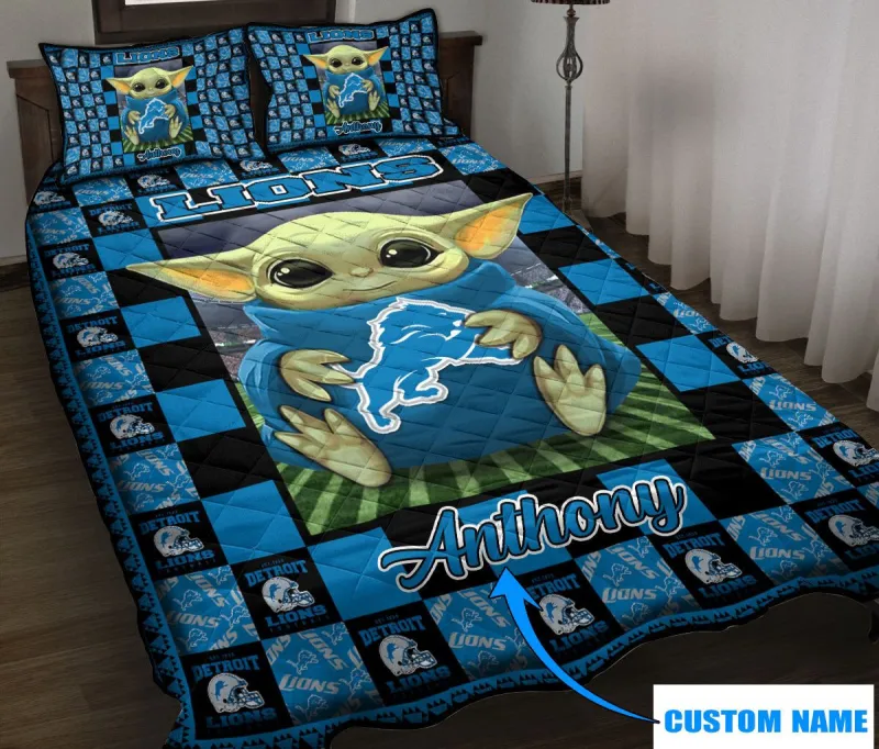 Detroit Lions Personalized Quilt Set