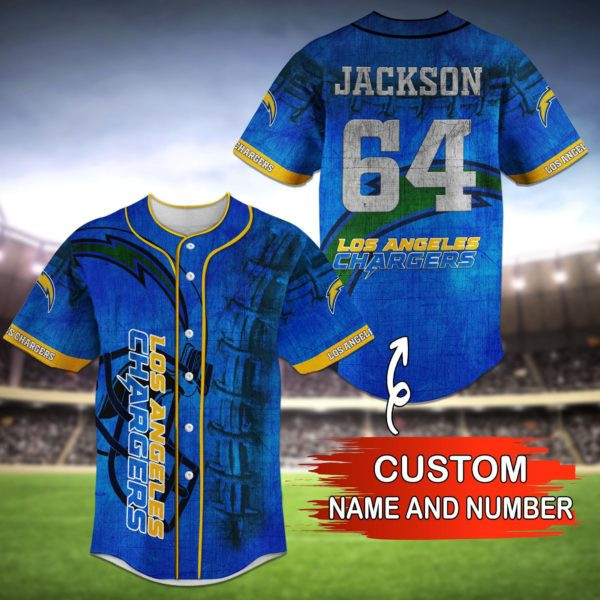Los Angeles Chargers Personalized Baseball Jersey