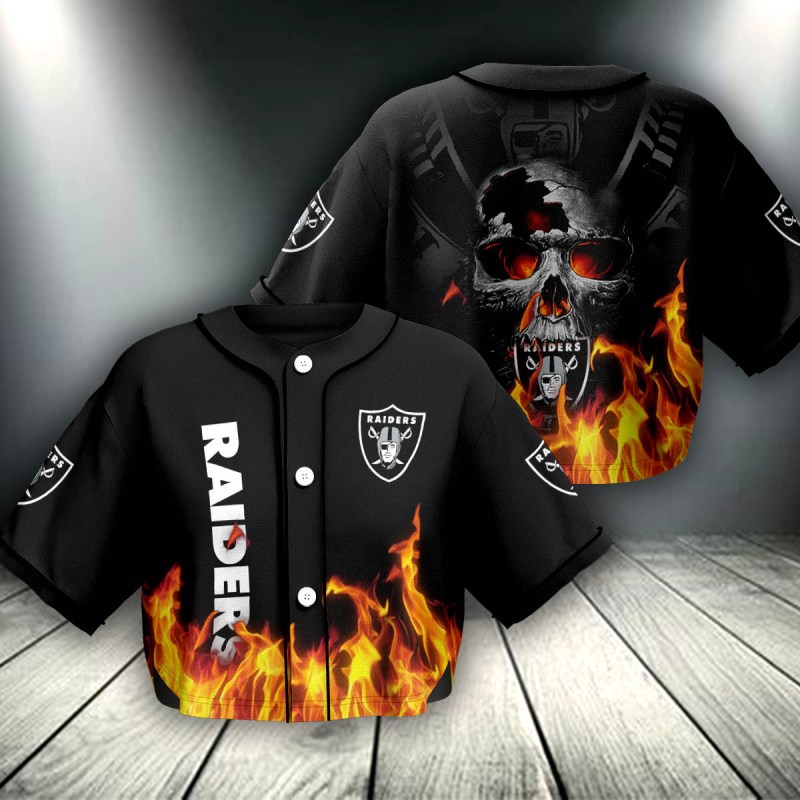 Las Vegas Raiders Crop Top Baseball Jersey