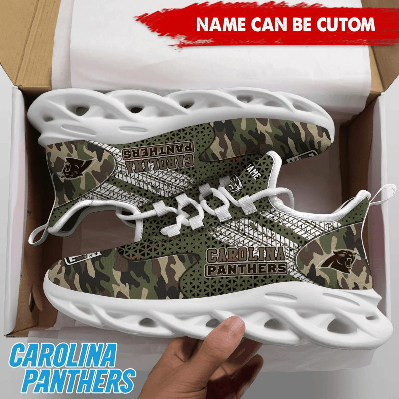 Carolina Panthers Personalized Yezy Running Sneakers