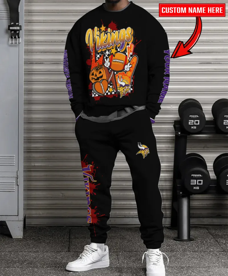 Minnesota Vikings Halloween Collection Unisex Sweatshirt and Sweatpants Set