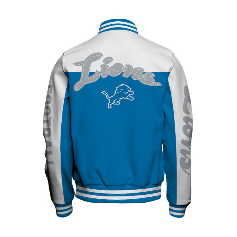 Detroit Lions Varsity Jacket Back View