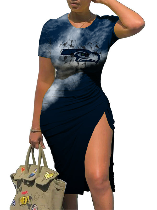 Seattle Seahawks Slit Bodycon Dress