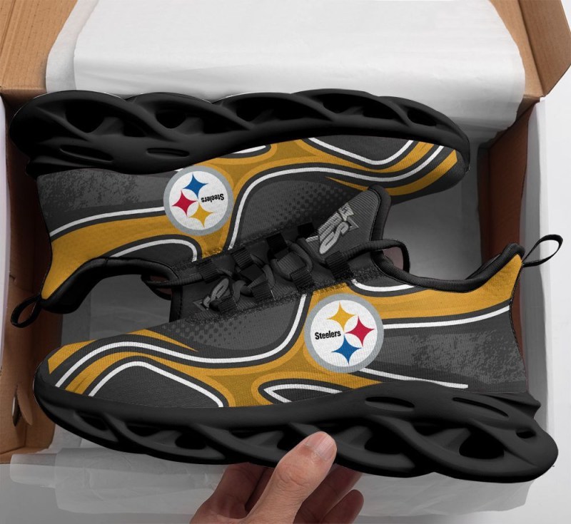 Pittsburgh Steelers Yezy Running Sneakers Back View