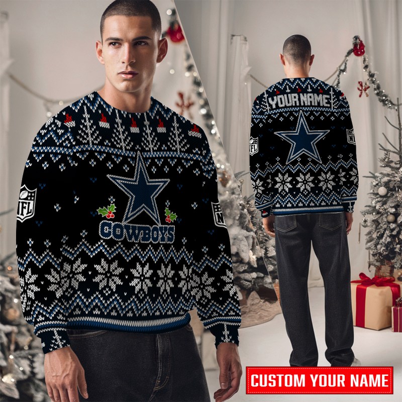 Dallas Cowboys Ugly Christmas Sweater - Studio View