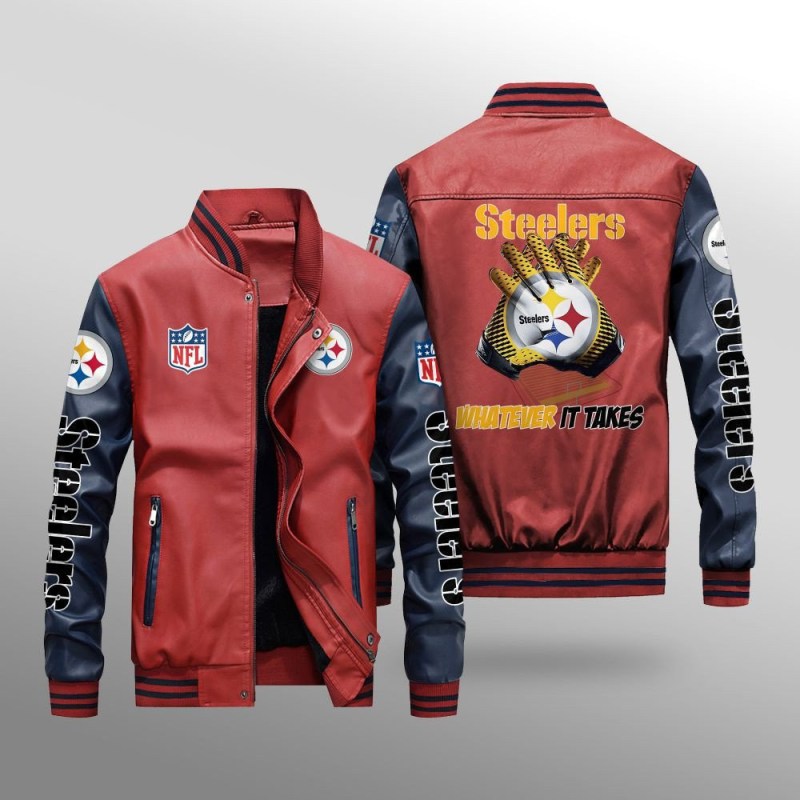 Pittsburgh Steelers Leather Bomber Jacket Stylish Look