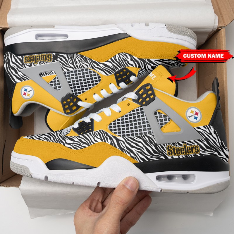 Pittsburgh Steelers Personalized AJ4 Sneaker