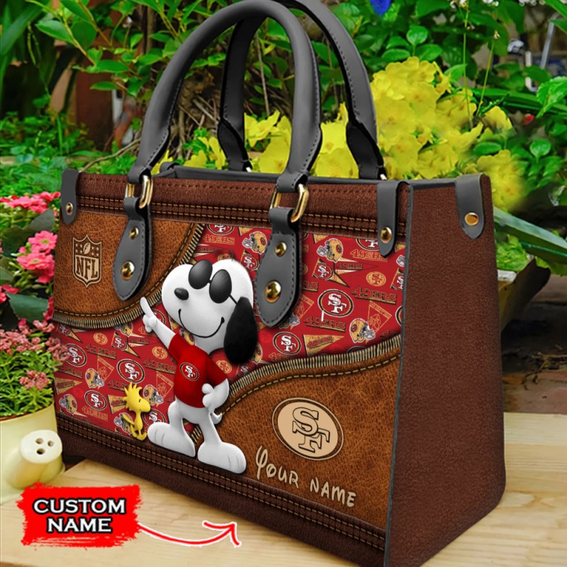San Francisco 49ers Personalized Leather Hand Bag