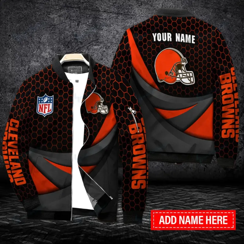 Cleveland Browns Personalized Bomber Jacket Sizing Chart