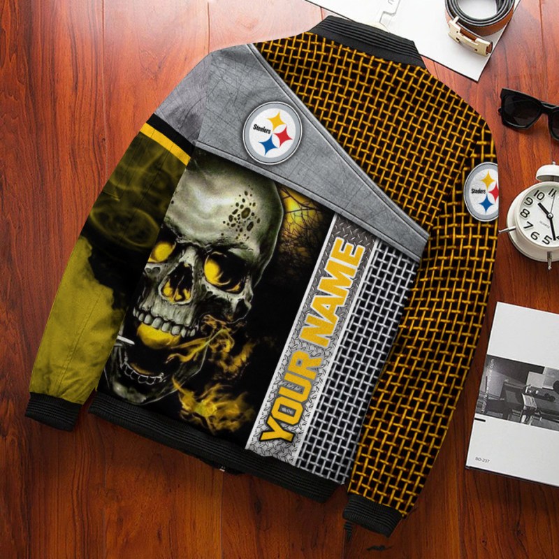 Pittsburgh Steelers Personalized Bomber Jacket Detail