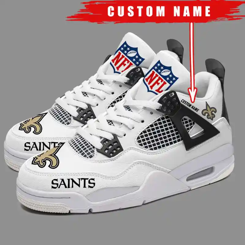 New Orleans Saints Personalized AJ4 Sneakers