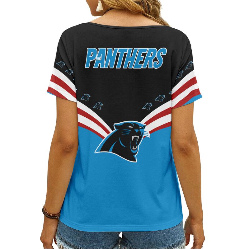 Carolina Panthers Personalized V-neck Women T-shirt Image 3