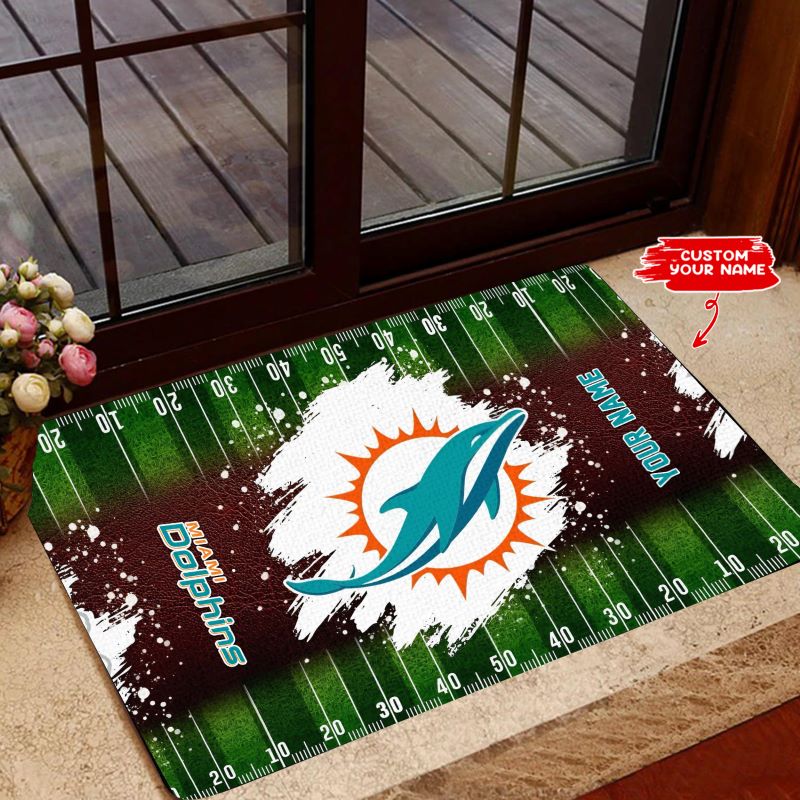 Miami Dolphins Personalized Doormat