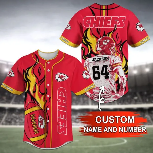 Kansas City Chiefs Personalized Baseball Jersey