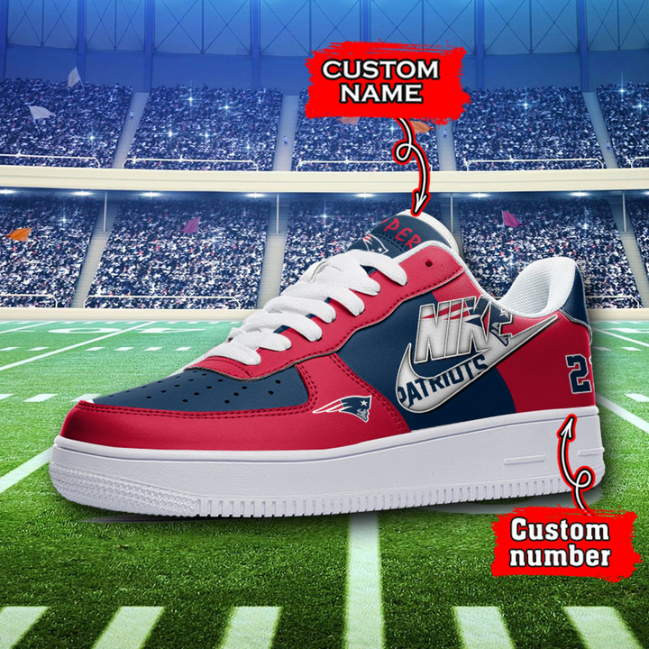 NFL New England Patriots Custom Name Number Air Force 1 Sneaker