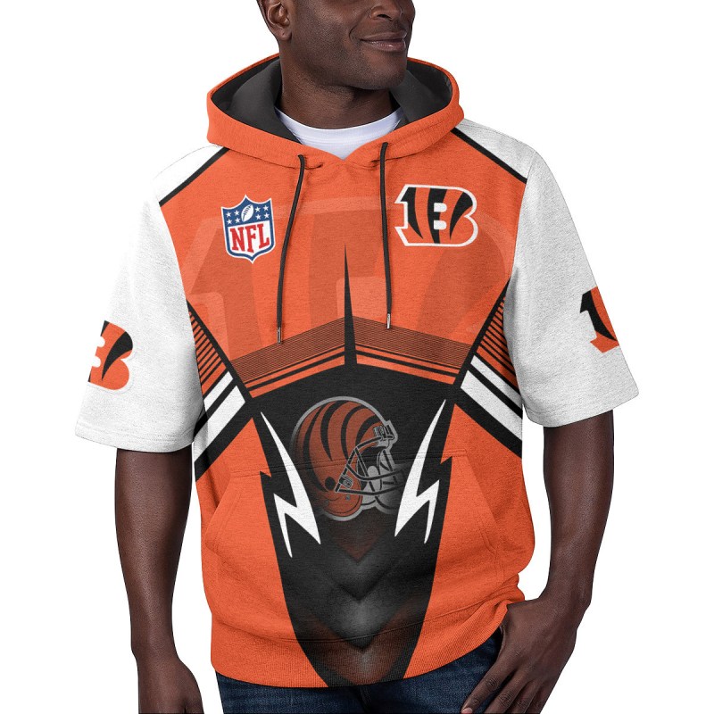 Cincinnati Bengals Short Sleeve Hoodie Front